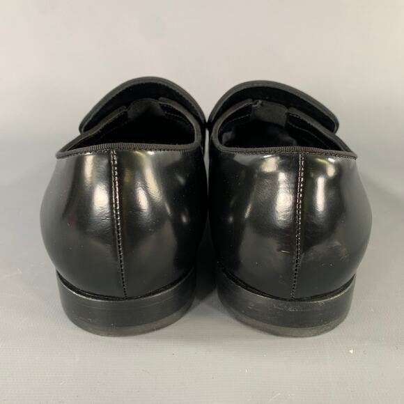 BURBERRY Size 7 Black Leather Slip On Loafers main image 6